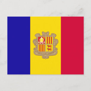 Andorra flag postcard