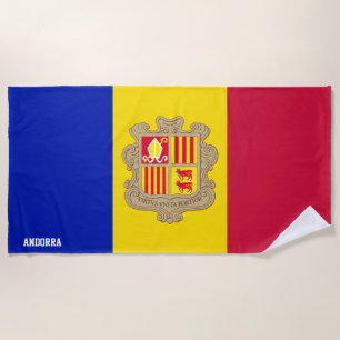 Andorra Flag Splendid Patriotic Beach Towel