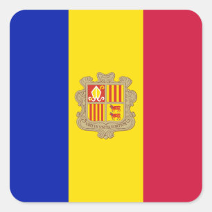 Andorra Flag Square Sticker
