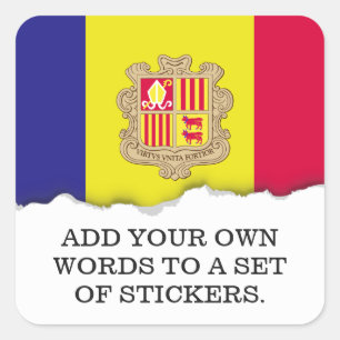 Andorra Flag Square Sticker