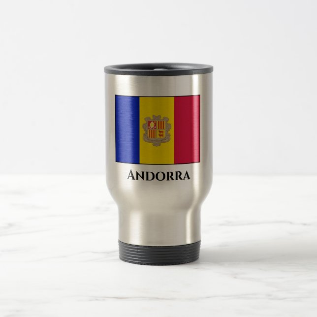 Andorra Flag Travel Mug (Center)