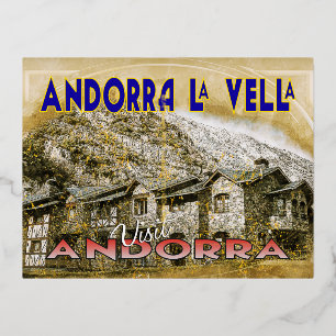 Andorra la Vella, from series Visit... Foil Holiday Postcard