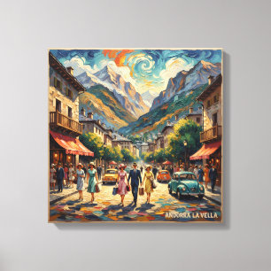 Andorra la Vella Mountain Street Canvas Print