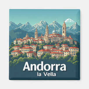 🧲 Andorra la Vella Travel Keepsake 🏔️ Magnet