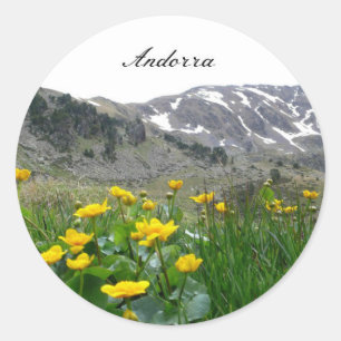 Andorra landscape classic round sticker