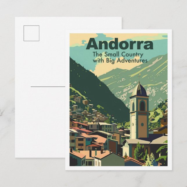 Andorra Lavella Art vintage Travel Postcard (Front/Back)
