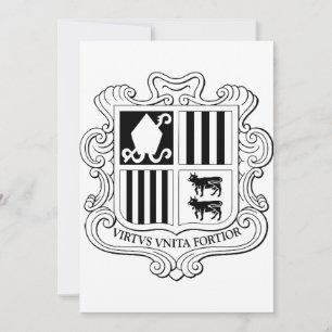 Andorra National Coat of Arms Graphic Art Invitation