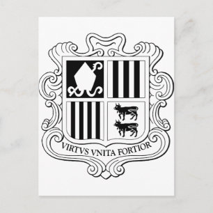 Andorra National Coat of Arms Graphic Art Postcard