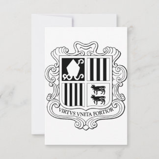 Andorra National Coat of Arms Graphic Art Thank You Card
