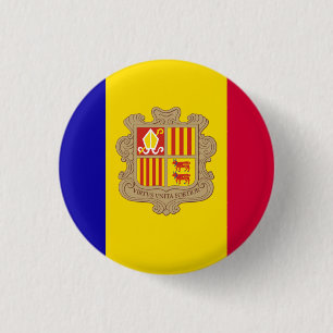 Andorra National Flag 3 Cm Round Badge
