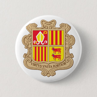 Andorra Official Coat Of Arms Heraldry Symbol 6 Cm Round Badge