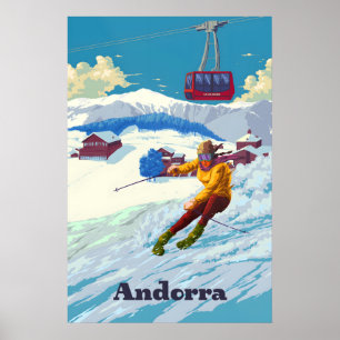 Andorra Pal Arinsal Ski Resort Travel Poster