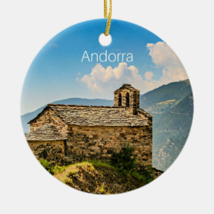 Andorra, Pyrenees mountain range Ceramic Tree Decoration