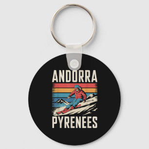 Andorra Pyrenees Ski Resort, Fun Alpine Skiing  Key Ring