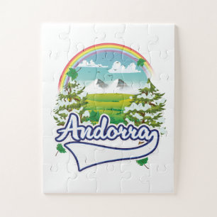 Andorra retro travel logo jigsaw puzzle