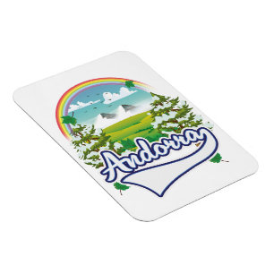 Andorra retro travel logo magnet