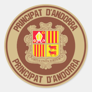 Andorra Round Emblem Classic Round Sticker