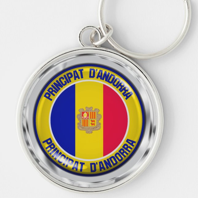Andorra Round Emblem Key Ring (Front)