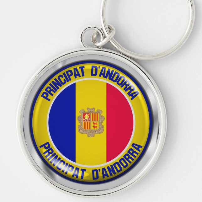 Andorra Round Emblem Key Ring (Front)