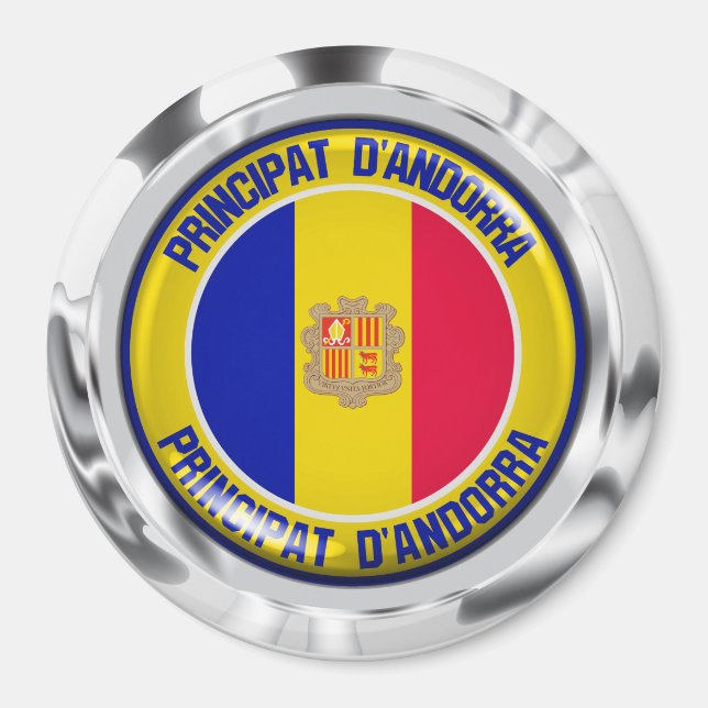Andorra Round Emblem Magnet (Front)