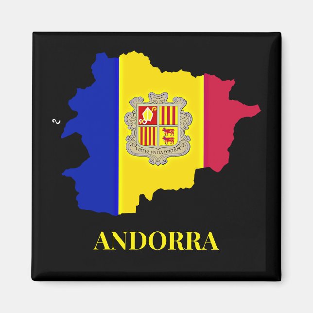 Andorra Silhouette, flag, Magnet (Front)
