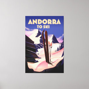 Andorra ski poster. canvas print