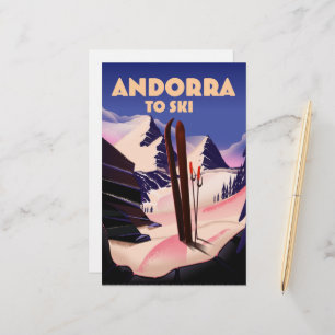 Andorra ski poster. stationery