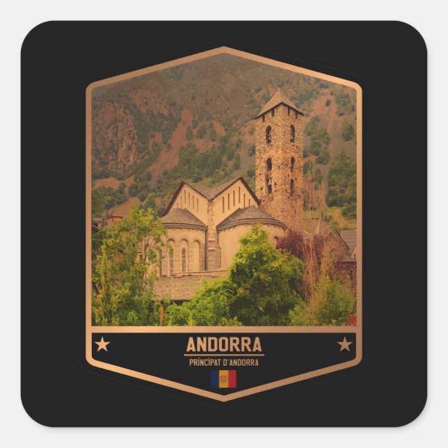 Andorra Square Sticker (Front)