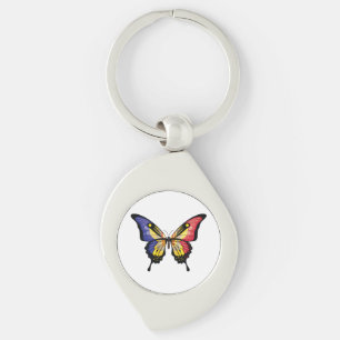 Andorra Swallowtail Butterfly Flag Sticker Key Ring