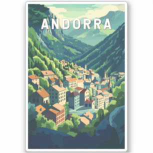 Andorra Travel Art Vintage