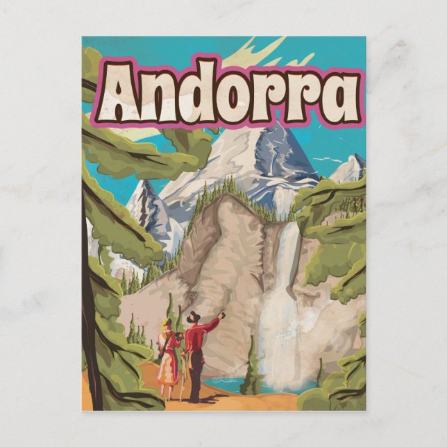 Andorra Vintage Travel Poster Postcard (Front)