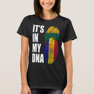 Andorran And Lithuanian Mix DNA Heritage Flag T-Shirt