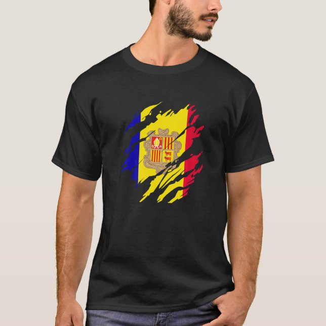 Andorran Flag Andorra   T-Shirt (Front)