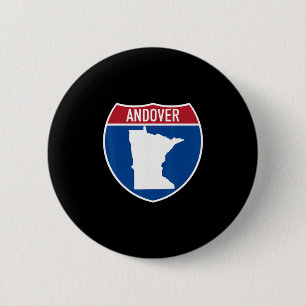 Andover Minnesota Map Highway Interstate Sign Souv 6 Cm Round Badge