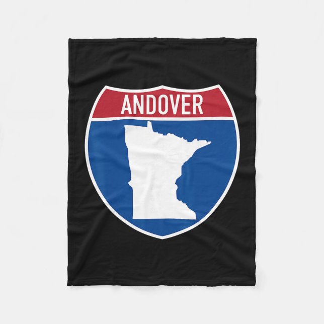 Andover Minnesota Map Highway Interstate Sign Souv Fleece Blanket (Front)