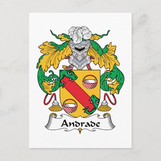 Andrade Family Crest Postcard (Front)