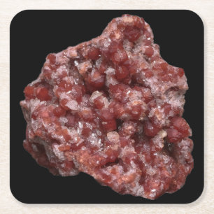 Andradite Calcite and Garnet Geological Specimen Square Paper Coaster
