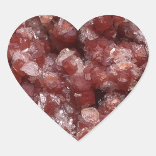 Andradite Garnet and Calcite Crystal Mineral Heart Sticker