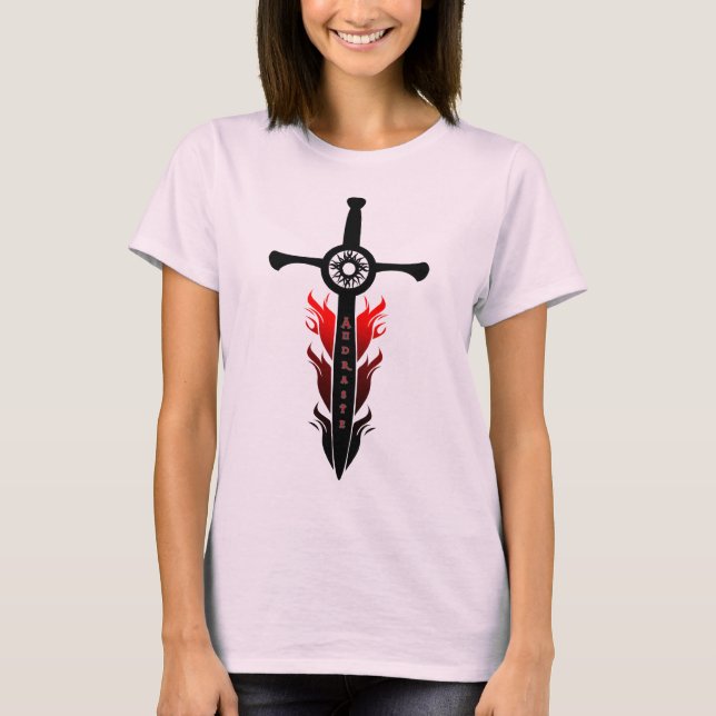 Andraste's Flaming Sword T-Shirt (Front)