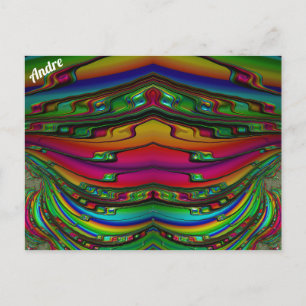 ANDRE ~ 3D Fractal Design Pattern ~ Multicolour Postcard