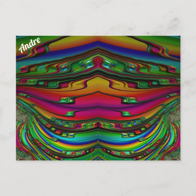 ANDRE ~ 3D Fractal Design Pattern ~ Multicolour  Postcard (Front)