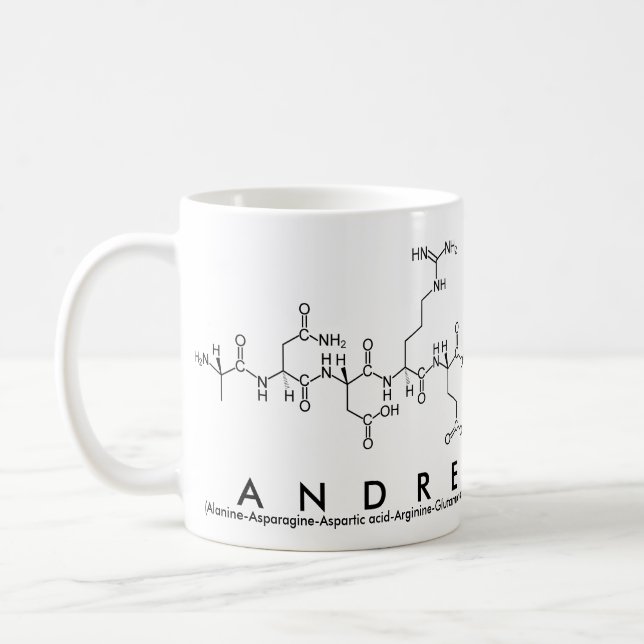 Andre peptide name mug (Left)