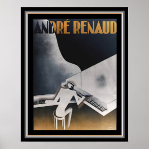 Andre Renaud Dual Pianos Deco Poster 16 x 20