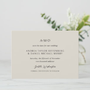 Andrea Beige Elegant Wedding Save The Date