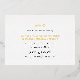 Andrea Black White Elegant Wedding Save The Date