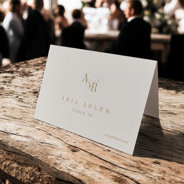ANDREA Boho Gold Cream Vintage Wedding Place Cards (ANDREA Boho Gold Cream Vintage Wedding Place Cards)