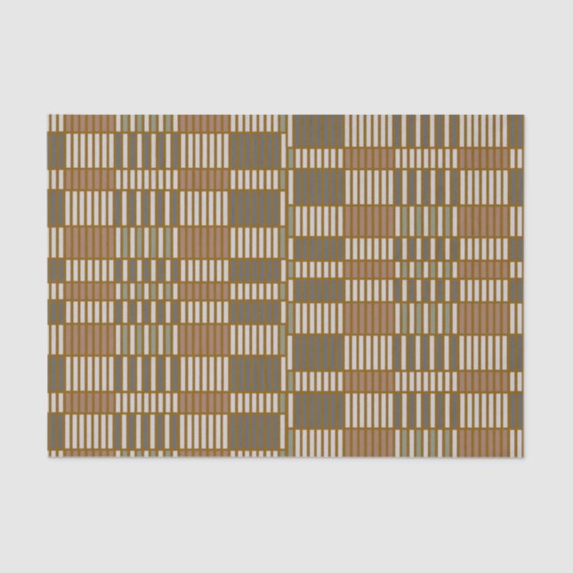 Andrea Brand #6 Brown Bars Mid Century Modern  Tissue Paper (Front)