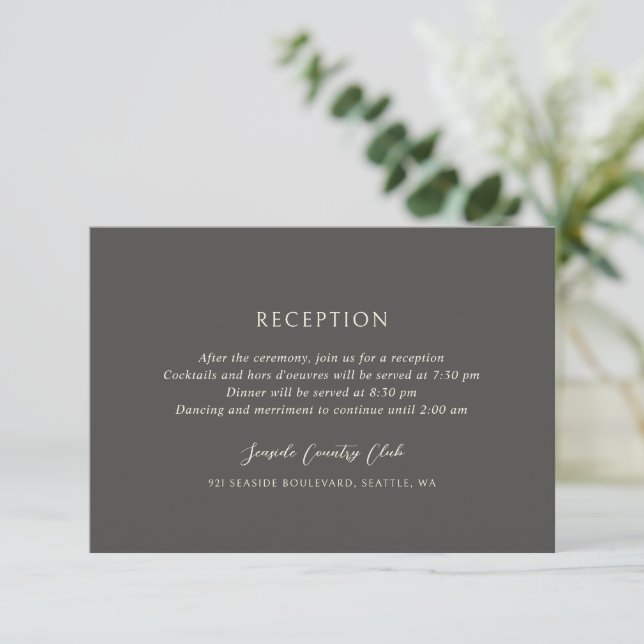 Andrea Brown Elegant Wedding Enclosure Card (Standing Front)