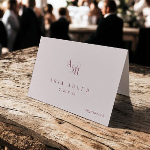 ANDREA Burgundy Blush Minimal Wedding Place Cards