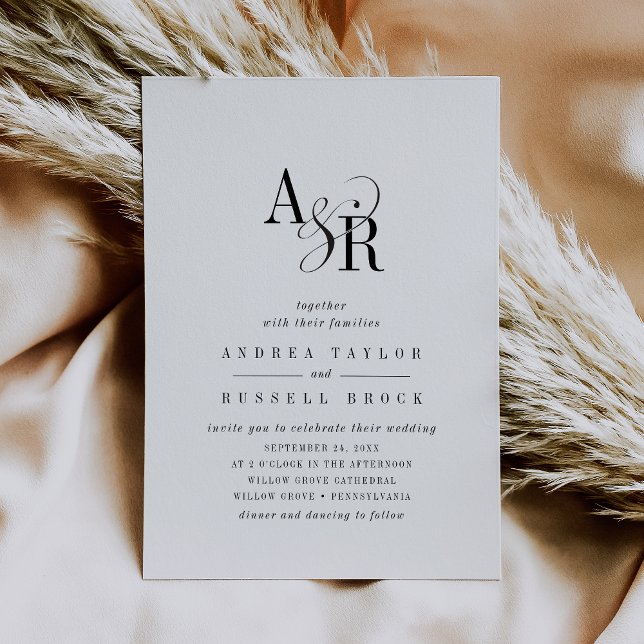 ANDREA Elegant Formal Minimal Chic Classic Wedding Invitation (ANDREA Elegant Formal Minimal Chic Classic Wedding Invitation)